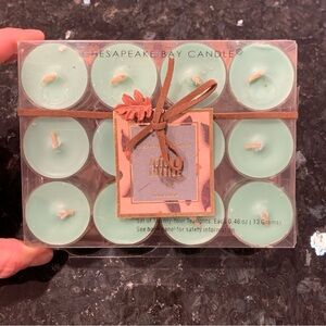 New Chesapeake Bay Candle Co Tealights set of 24 green candles autumn hayride